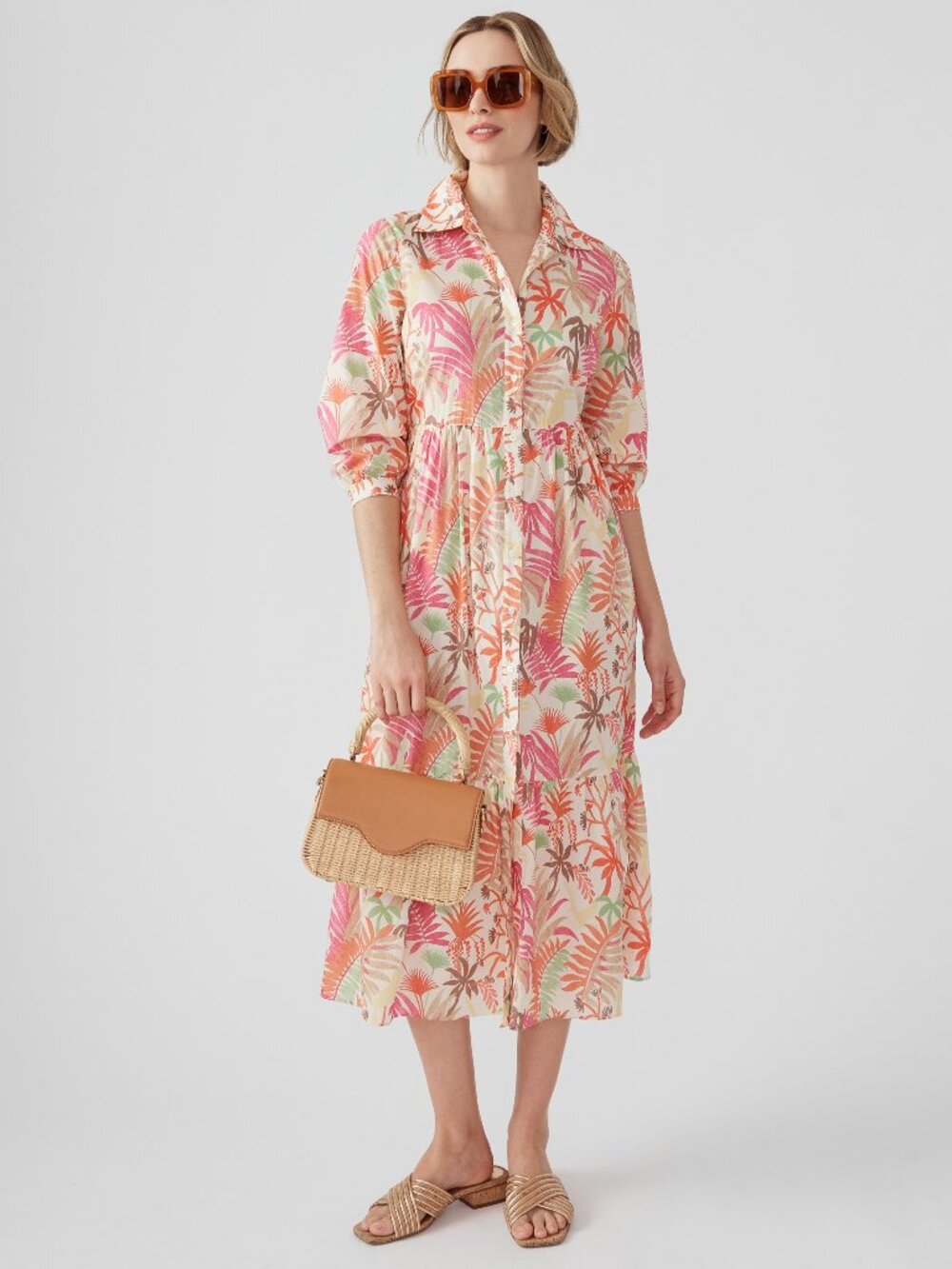 J McLaughlin Tybee Dress in Jungle Melody - Off White/Multi NEW